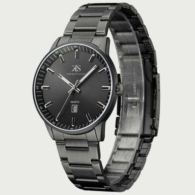 Kenneth Scott Men's Black Analog Stainless Steel Strap Watch K22010-BBBB