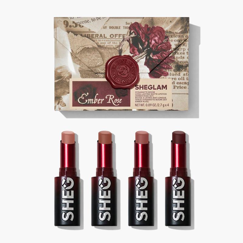 SHEGLAM 4-Piece Ember Rose Dynamatte Boom Matte Lipstick Set - 2.7 gm