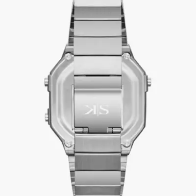 Kenneth Scott 39 MM Silver Digital Stainless Steel Watch | K25705-SBSB