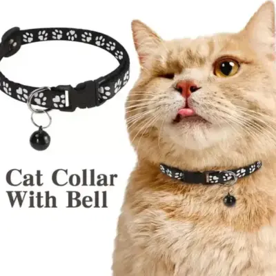 Cute Paw Design Cat Collar with Bell