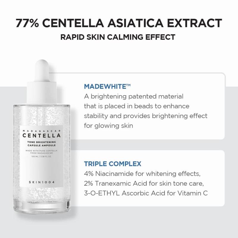 SKIN1004 Madagascar Centella Asiatica Ampoule Facial Serum 3.38 fl.oz | Calming Moisturizing Brightening | Sensitive Skin