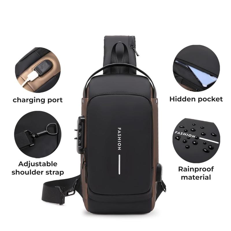 Rcrirth Sling Bag for Men | Anti-theft Crossbody Bag