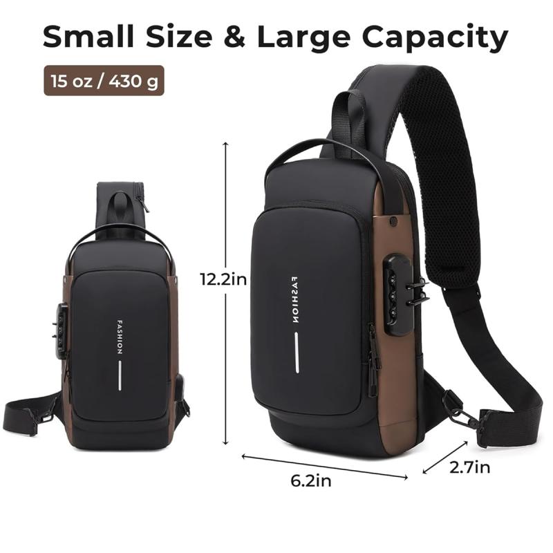Rcrirth Sling Bag for Men | Anti-theft Crossbody Bag