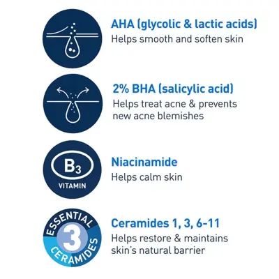 CeraVe Acne Control Gel,2%Salicylic Acid Treatment With Glycolic Acid + Lactic