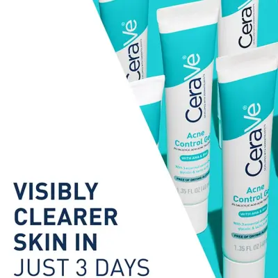 CeraVe Acne Control Gel,2%Salicylic Acid Treatment With Glycolic Acid + Lactic