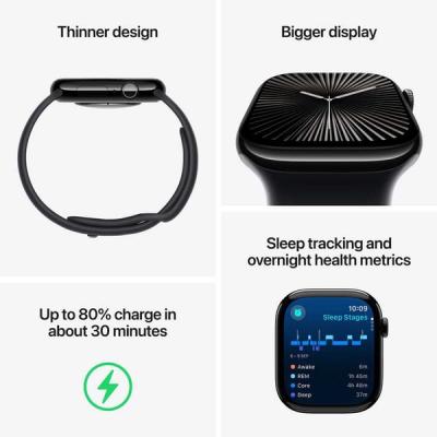 Apple Watch Series 10 GPS 46mm Silver Aluminum Case with Blue Cloud Sport Loop