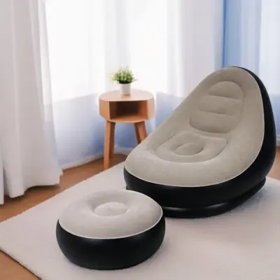 Inflatable Lounge Chair with Footrest, Portable Inflatable Seats