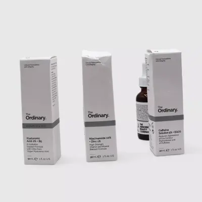 The Ordinary Niacinamide + Zinc 1%, Hyaluronic Acid 2% + B5, Caffeine Solution5%