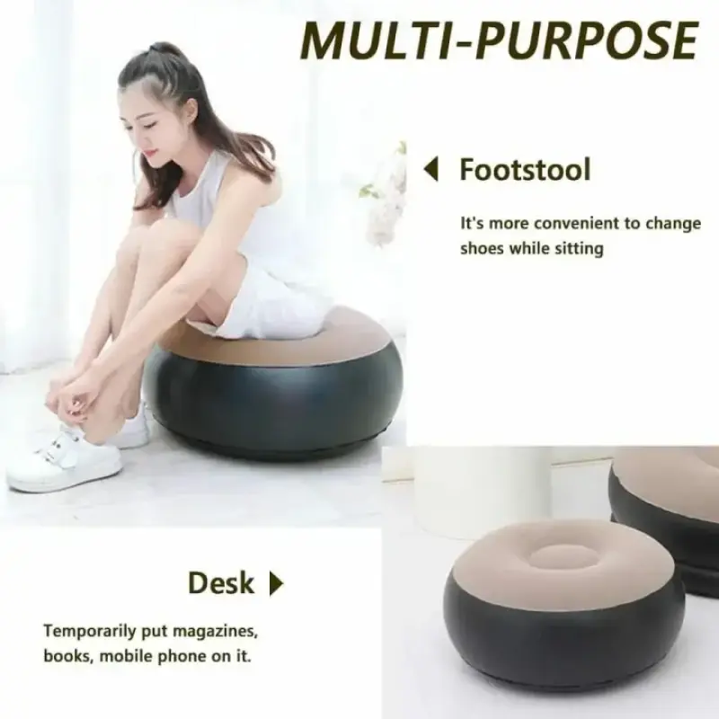 Inflatable Lounge Chair with Footrest, Portable Inflatable Seats